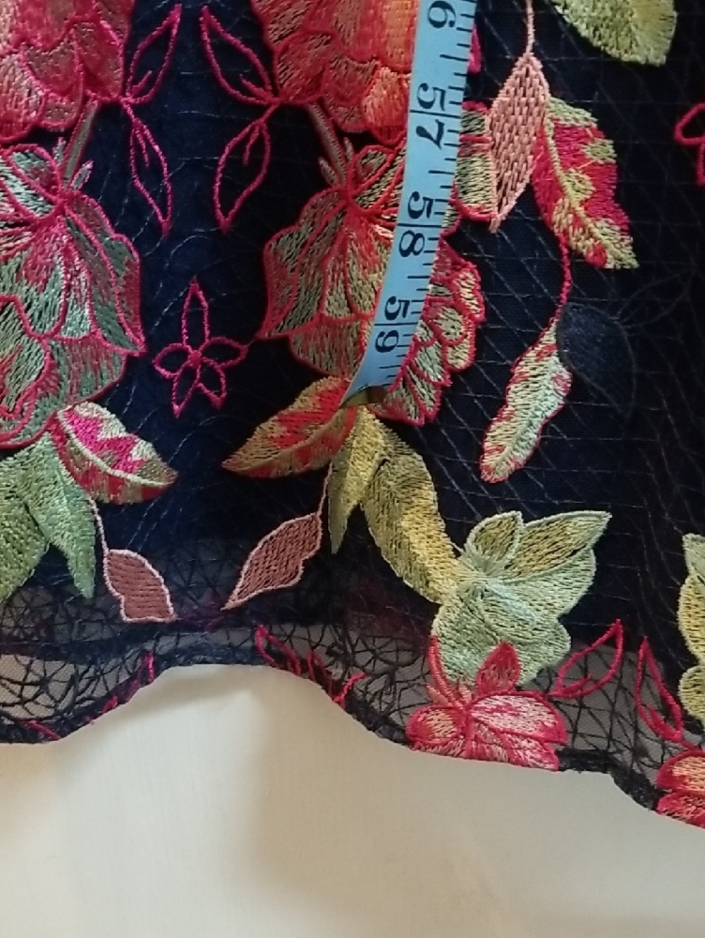 Marchesa Navy Maxi Dress with Pink & Green Floral Print - Picture 7 of 10
